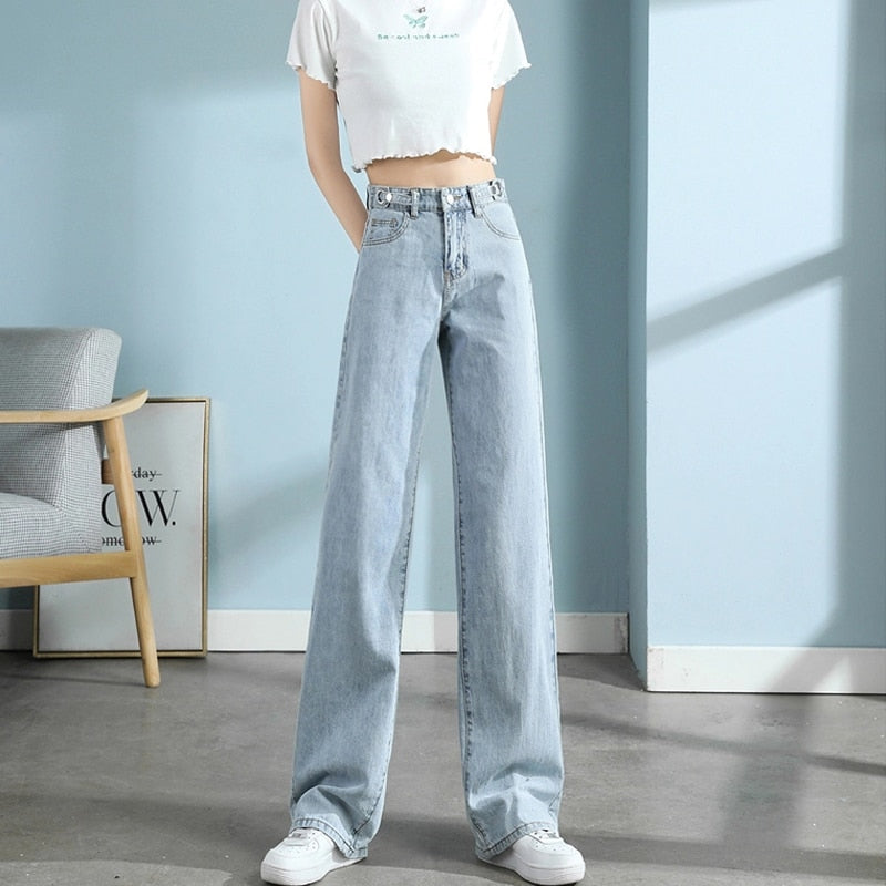Ginevra trousers - trendy jeans with wide legs and a high waist for stylish comfort