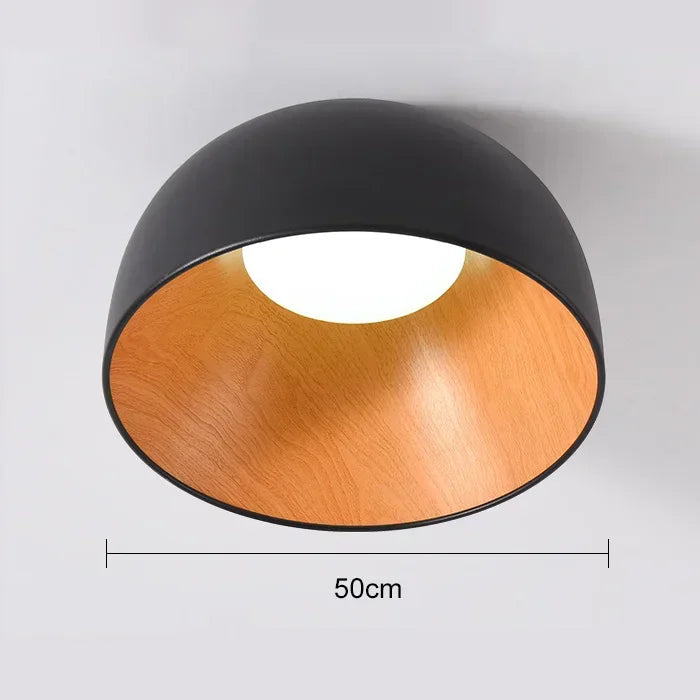 Aubrey - Black Metal Wood Ceiling Lamp