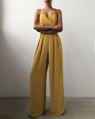Haddie - elegant wide-leg pleated jumpsuit