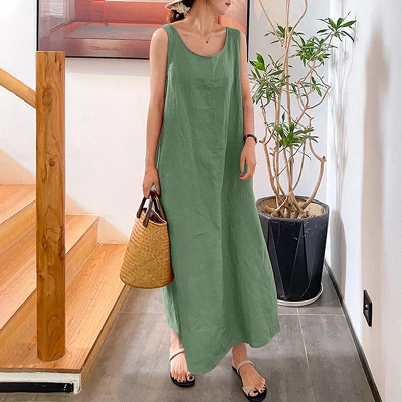 Vianna - plus size mouwloze losse zomerjurk