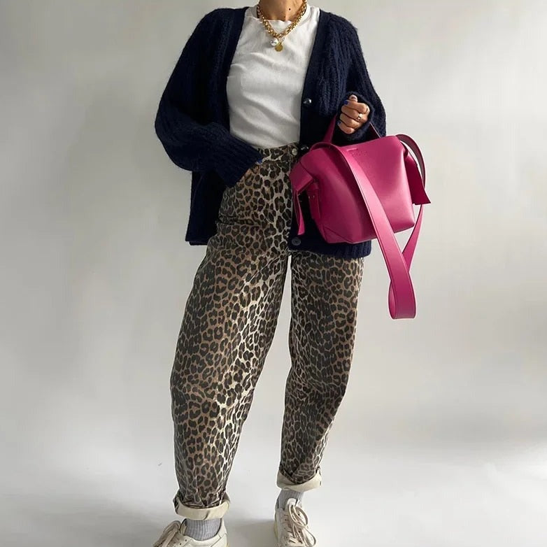 Sione - Luipaardprint Broek voor Vrouwen