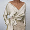 Gwenara - Luxurious Satin Wrap Cardigan with Bow Detail