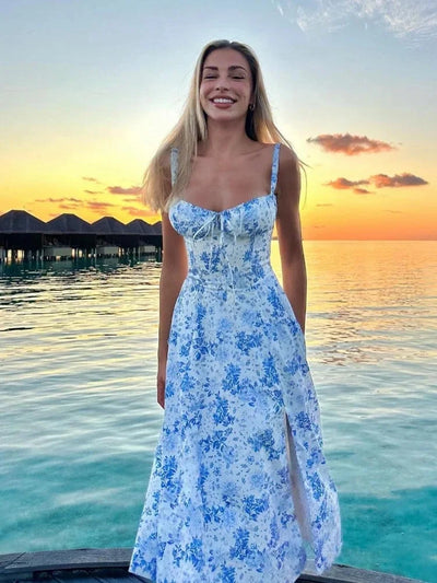 Soleil - Midi Jurk met Split