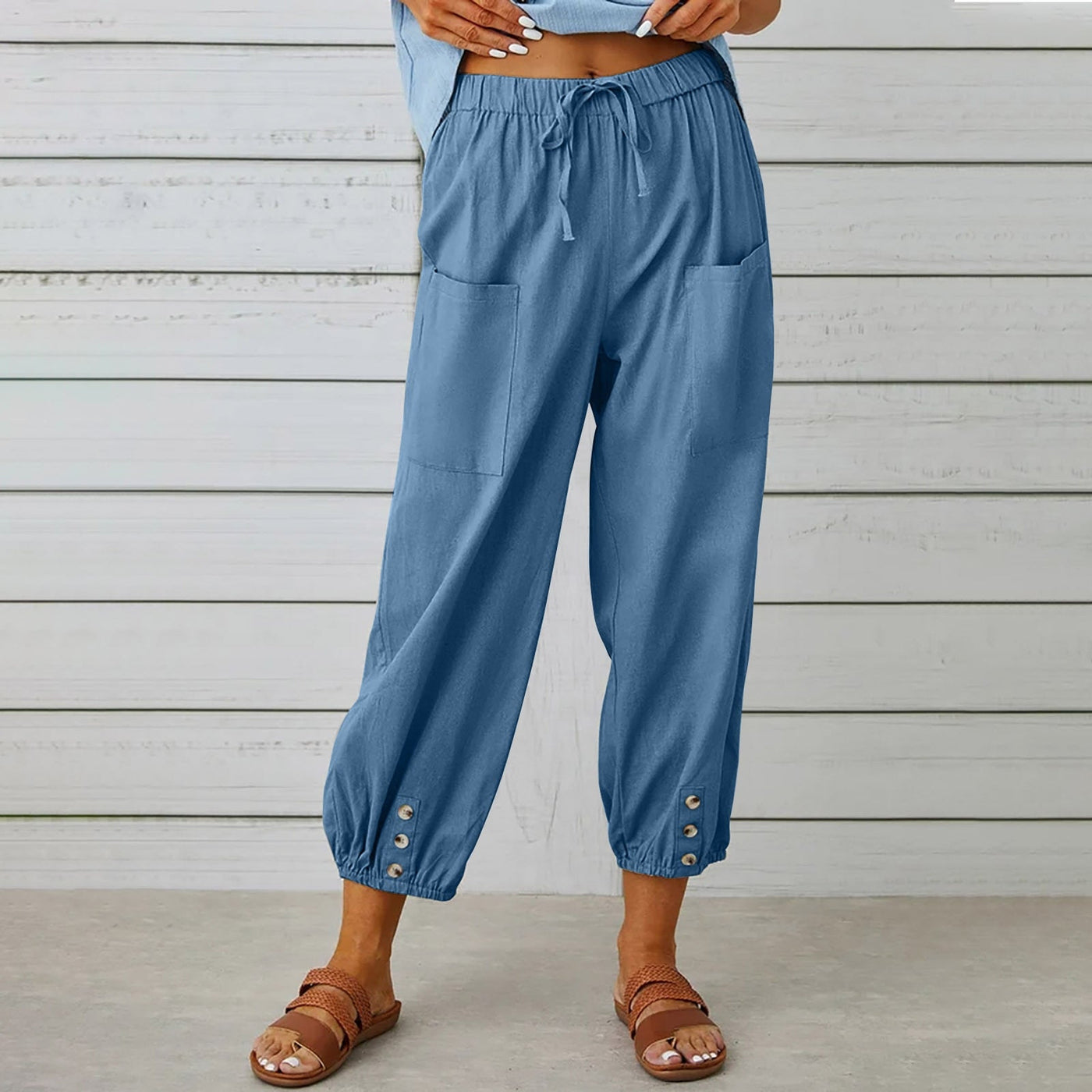Elda pants - women's linen capri pants for relaxed comfort in a loose style