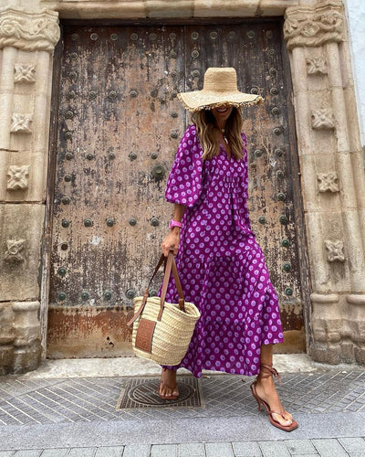 Riley - casual bedrukte maxi-jurk