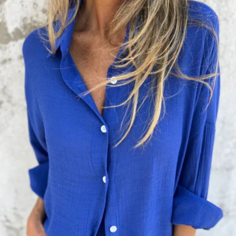 Airy Linen Set – Oversized Blouse and Shorts