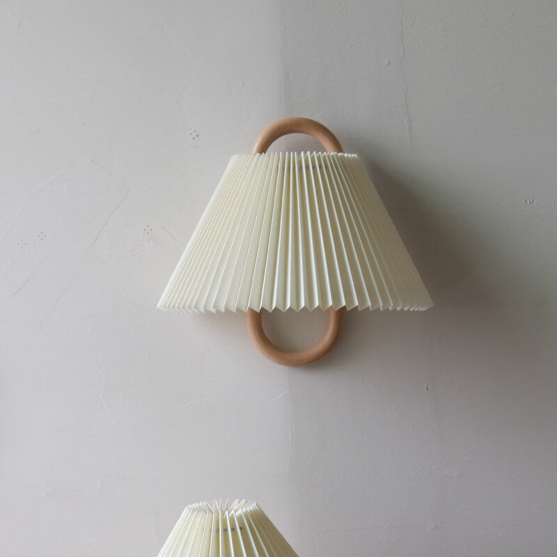 Dormen - Solid Wood Pleated Semi Circle Wall Sconce Lamp