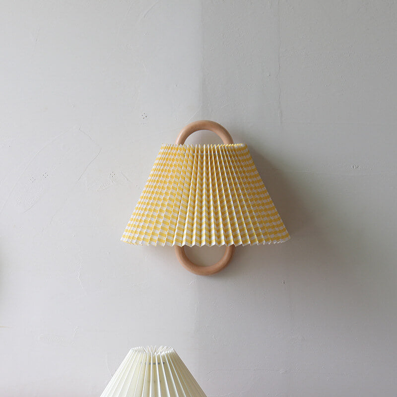 Dormen - Solid Wood Pleated Semi Circle Wall Sconce Lamp