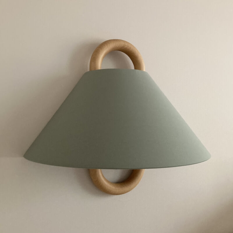Dormen - Solid Wood Pleated Semi Circle Wall Sconce Lamp