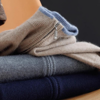 Merino - Heren wollen vest met rits