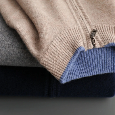 Merino - Heren wollen vest met rits