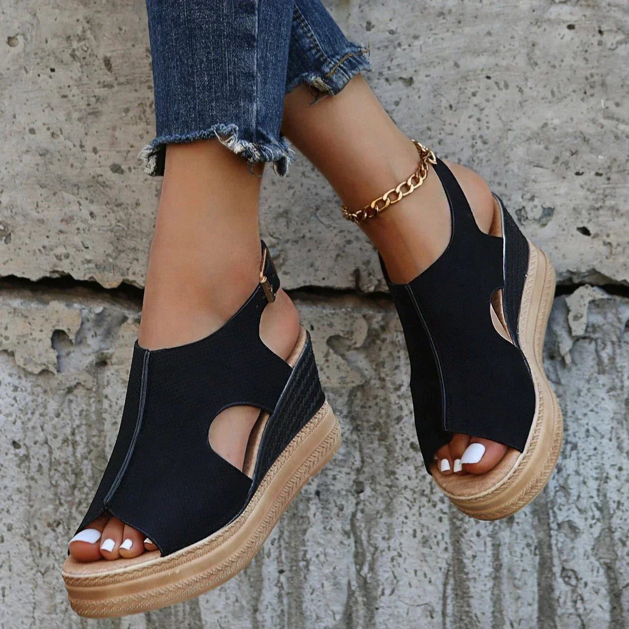 Jill - Orthopedic wedge heels for summer