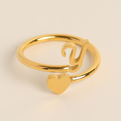 Love Initial Ring – Personal charm with meaningful engraving