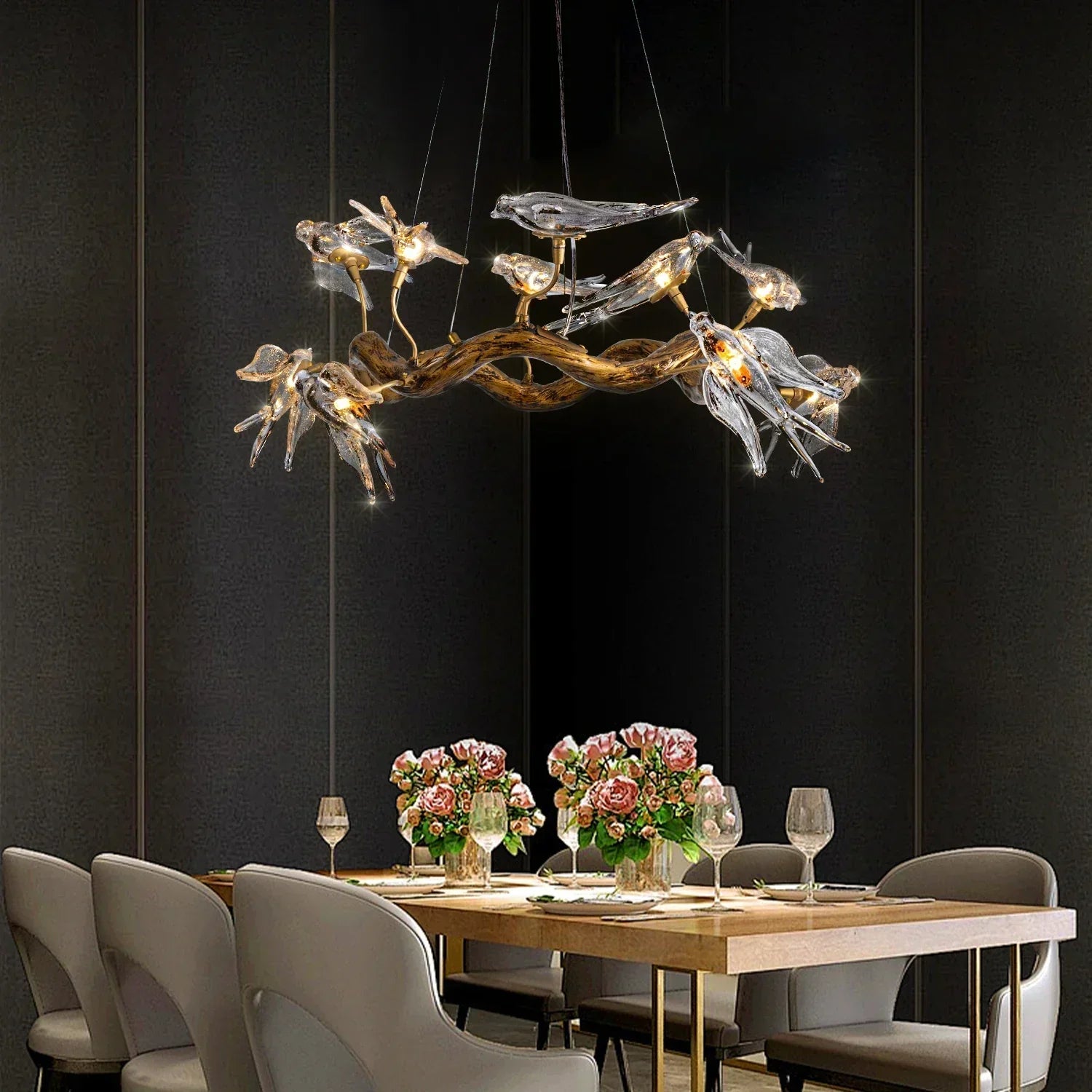 Sylverra - Swallow Branch Chandelier Pendant Lamp