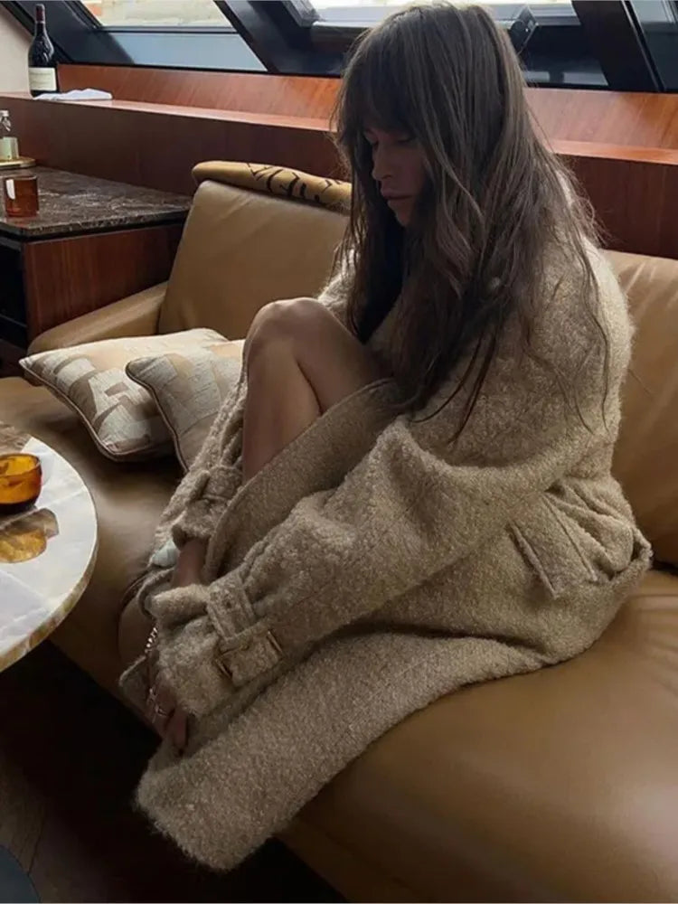 Jhulian - Chic Fuzzy Coat for Women