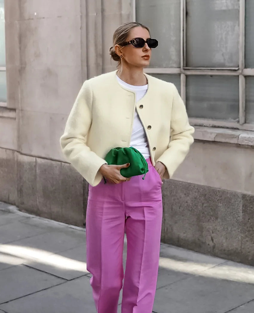 Delila - Chique Minimalistische Jas Voor Vrouwen