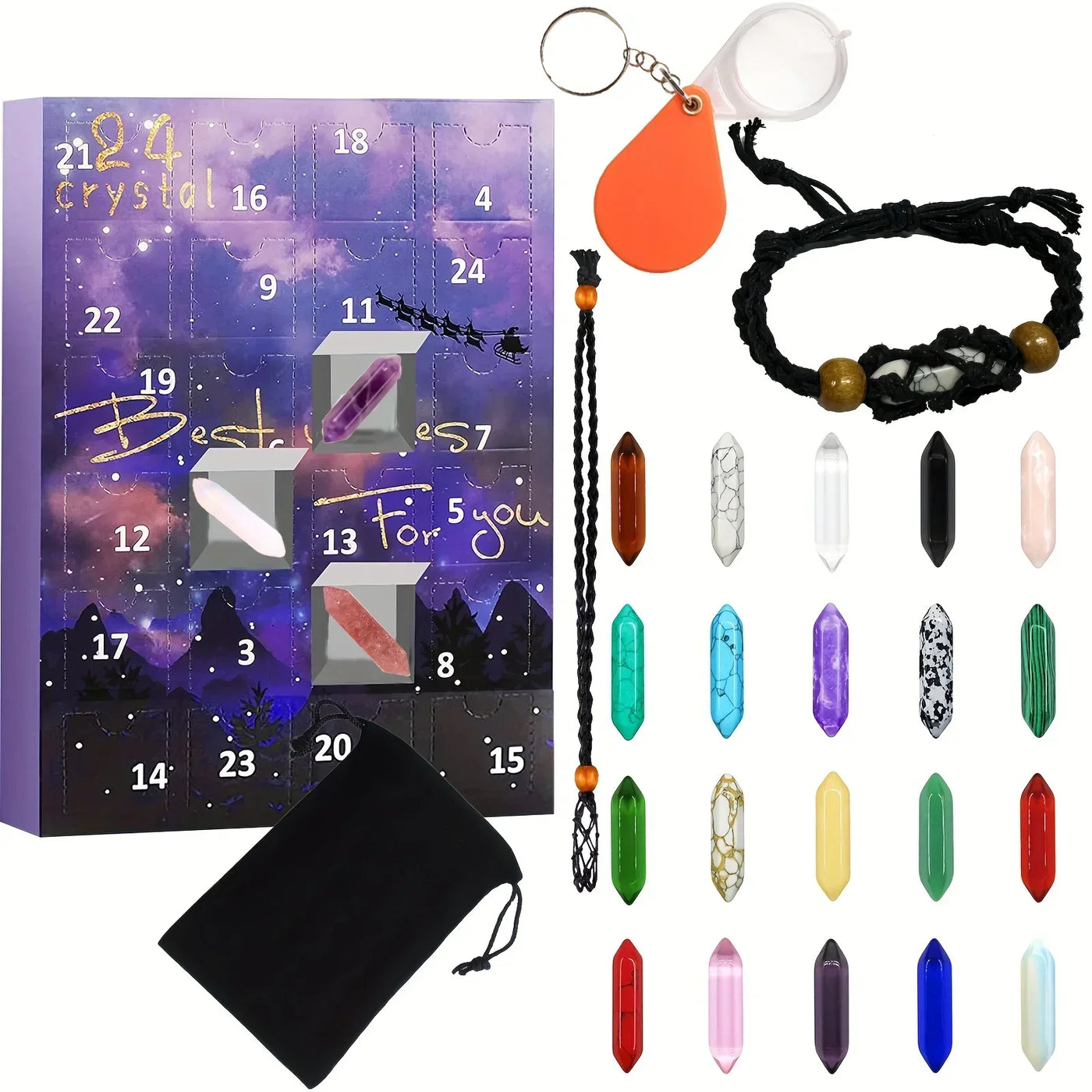 Ava Kristallen adventskalender met edelstenen