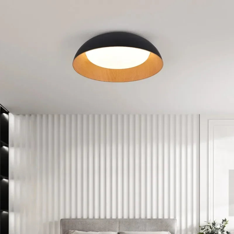 Aubrey - Black Metal Wood Ceiling Lamp