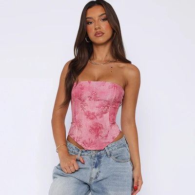 Gaya - Pink Strapless Corset Top