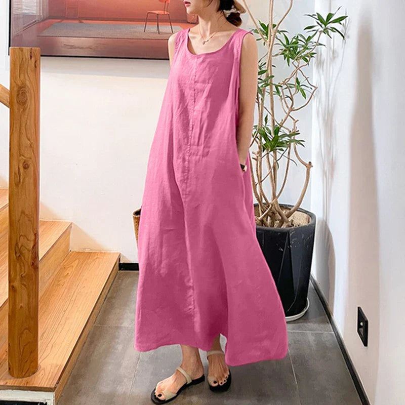 Vianna - plus size mouwloze losse zomerjurk