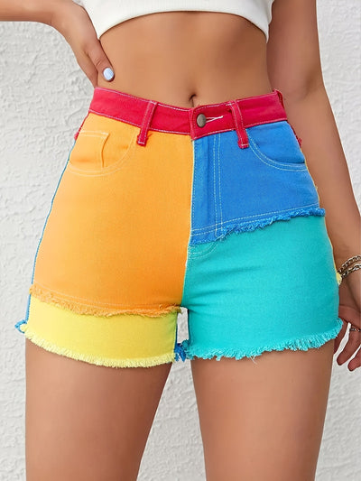 Samantha | Kleurrijke Denim Shorts