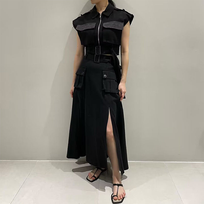 Sanya | Stijlvolle Hoge Taille Jurk met Vestdetails