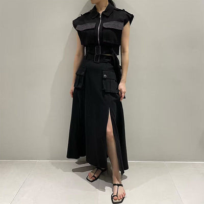 Sanya | Stijlvolle Hoge Taille Jurk met Vestdetails