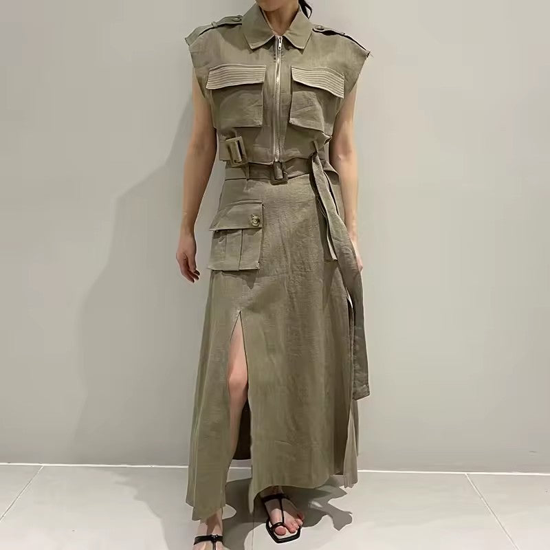 Sanya | Stijlvolle Hoge Taille Jurk met Vestdetails