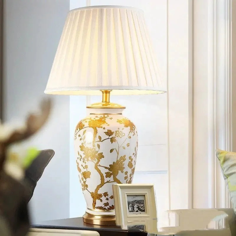 Aurivelle - Copper Base Ceramic Table Lamp