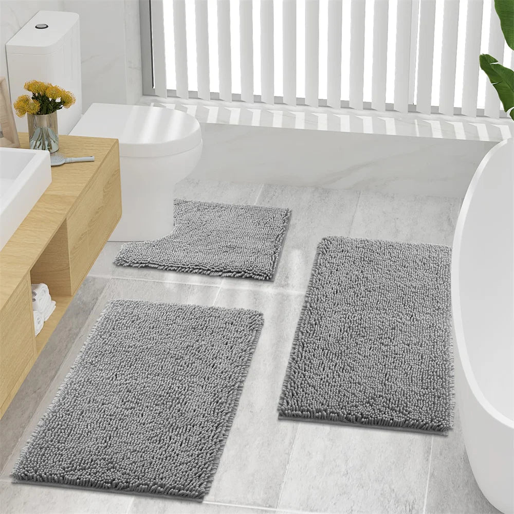 Aroselle - Ultra Soft Non Slip Quick Dry Chenille Bath Mat
