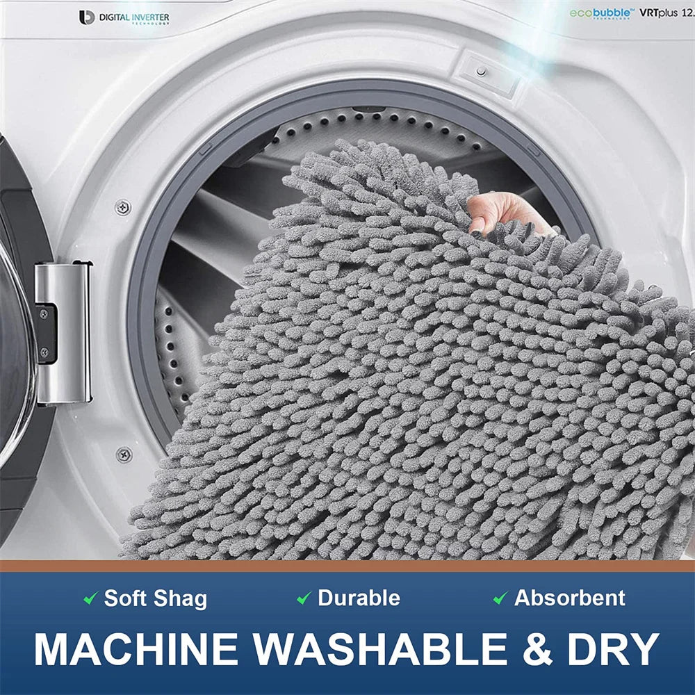 Aroselle - Ultra Soft Non Slip Quick Dry Chenille Bath Mat