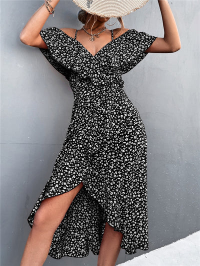 Alicia - bloemenjurk off shoulder