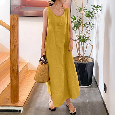 Vianna - plus size mouwloze losse zomerjurk