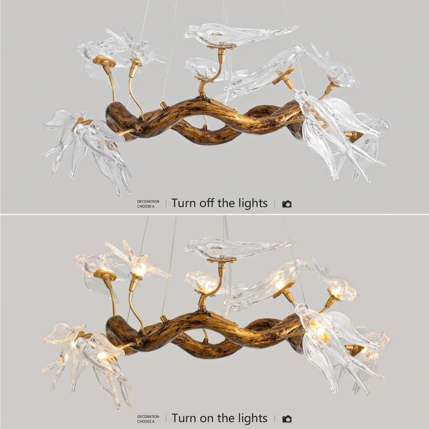Sylverra - Swallow Branch Chandelier Pendant Lamp