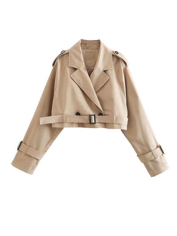 Eline | Beige cropped trench coat