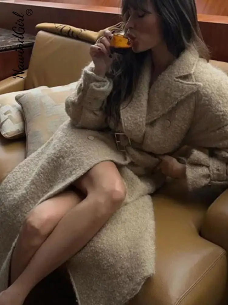 Jhulian - Chic Fuzzy Coat for Women