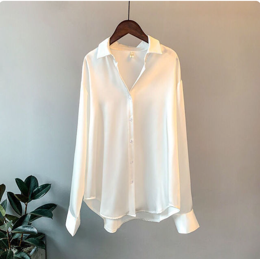 Elouisa - Elegante Losse Satijnen Blouse voor Dames