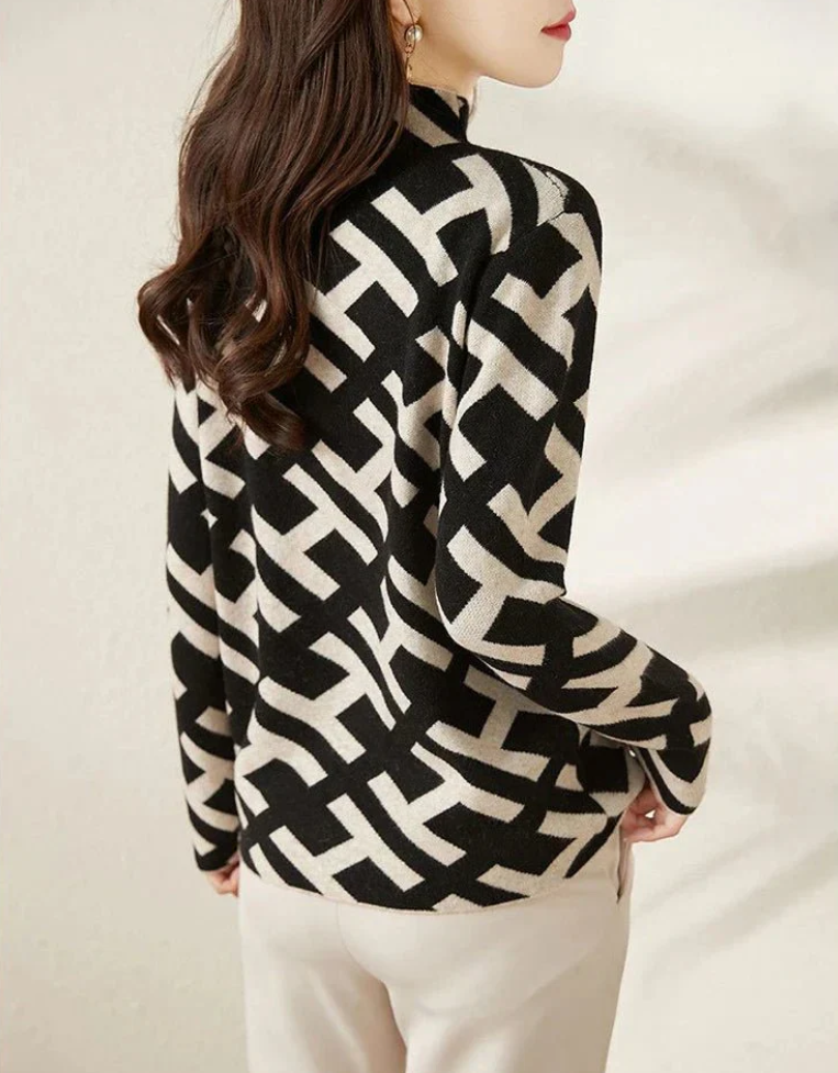 Gwendolyn - Geometric Pattern Sweater for Women