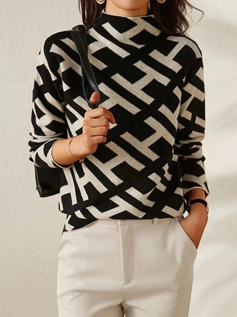 Gwendolyn - Geometric Pattern Sweater for Women