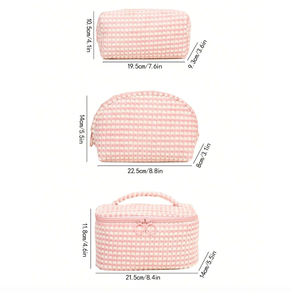 VelvetEase - 3-delige Zachte Corduroy Cosmeticaset