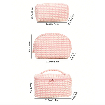 VelvetEase - 3-delige Zachte Corduroy Cosmeticaset