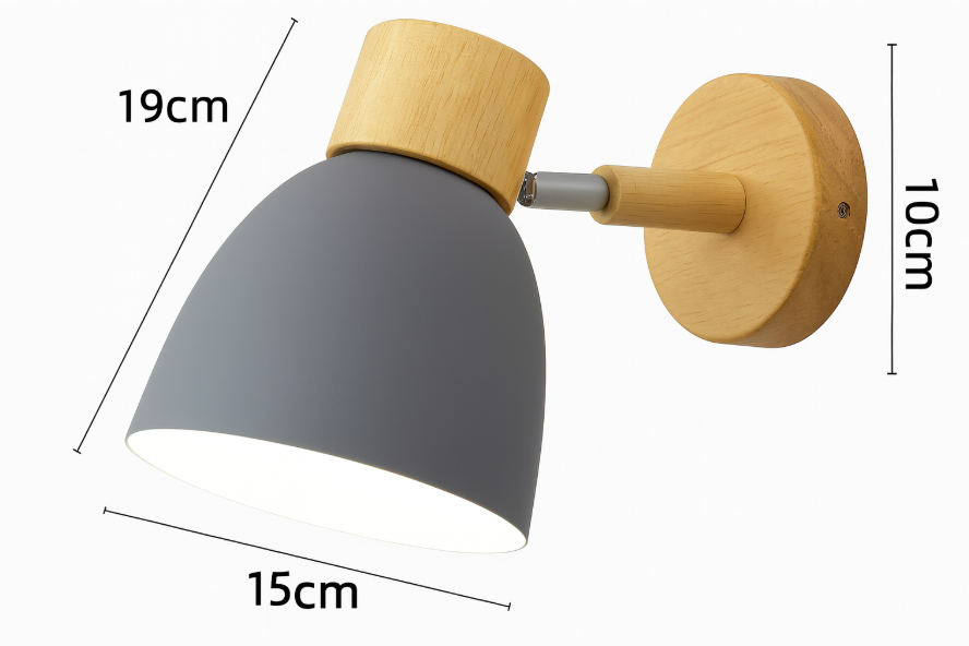 Nelvira – Minimalist Wooden Cone LED Wall Light