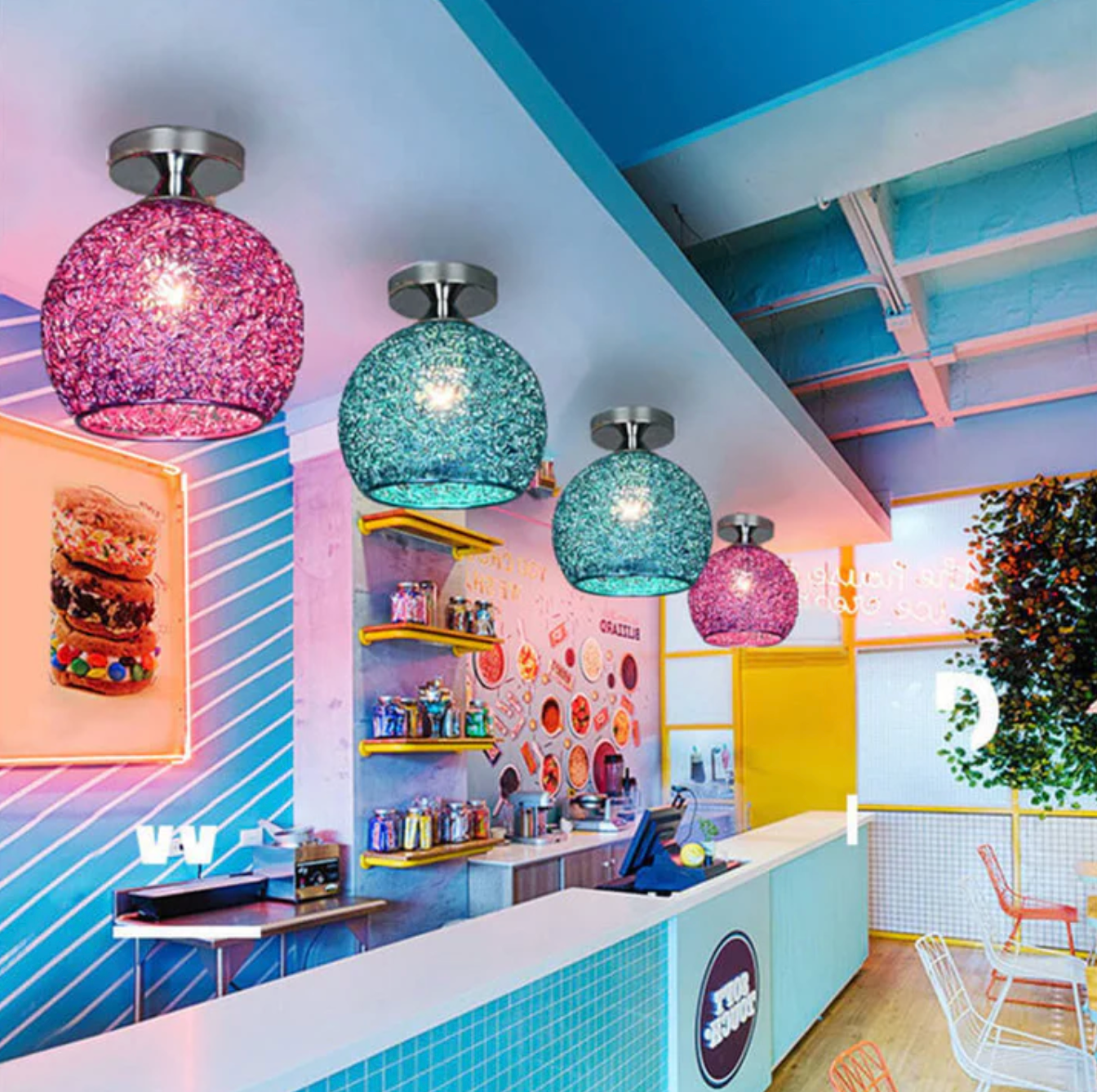 Meluné - Metal Globe Ceiling Light