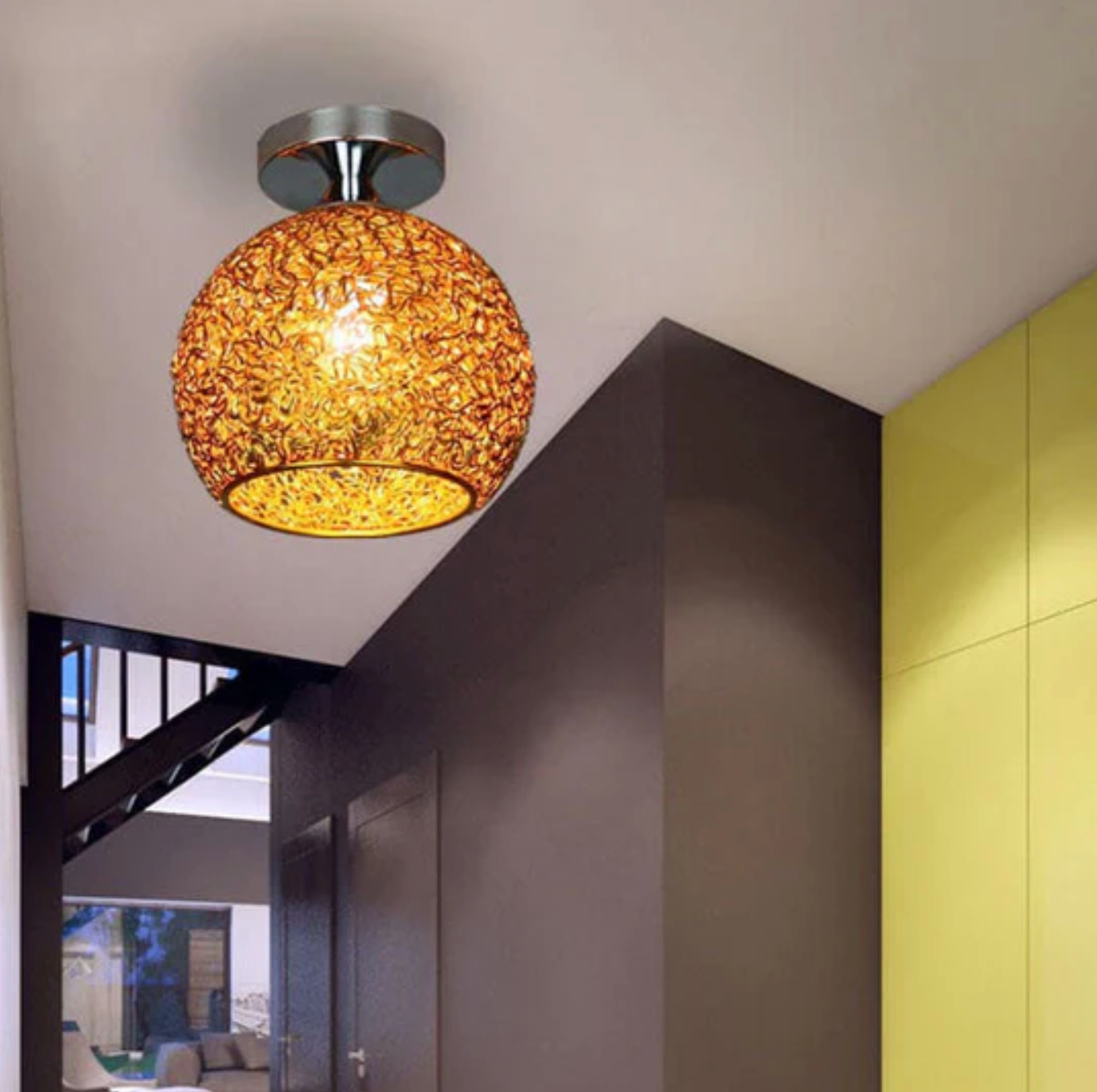 Meluné - Metal Globe Ceiling Light