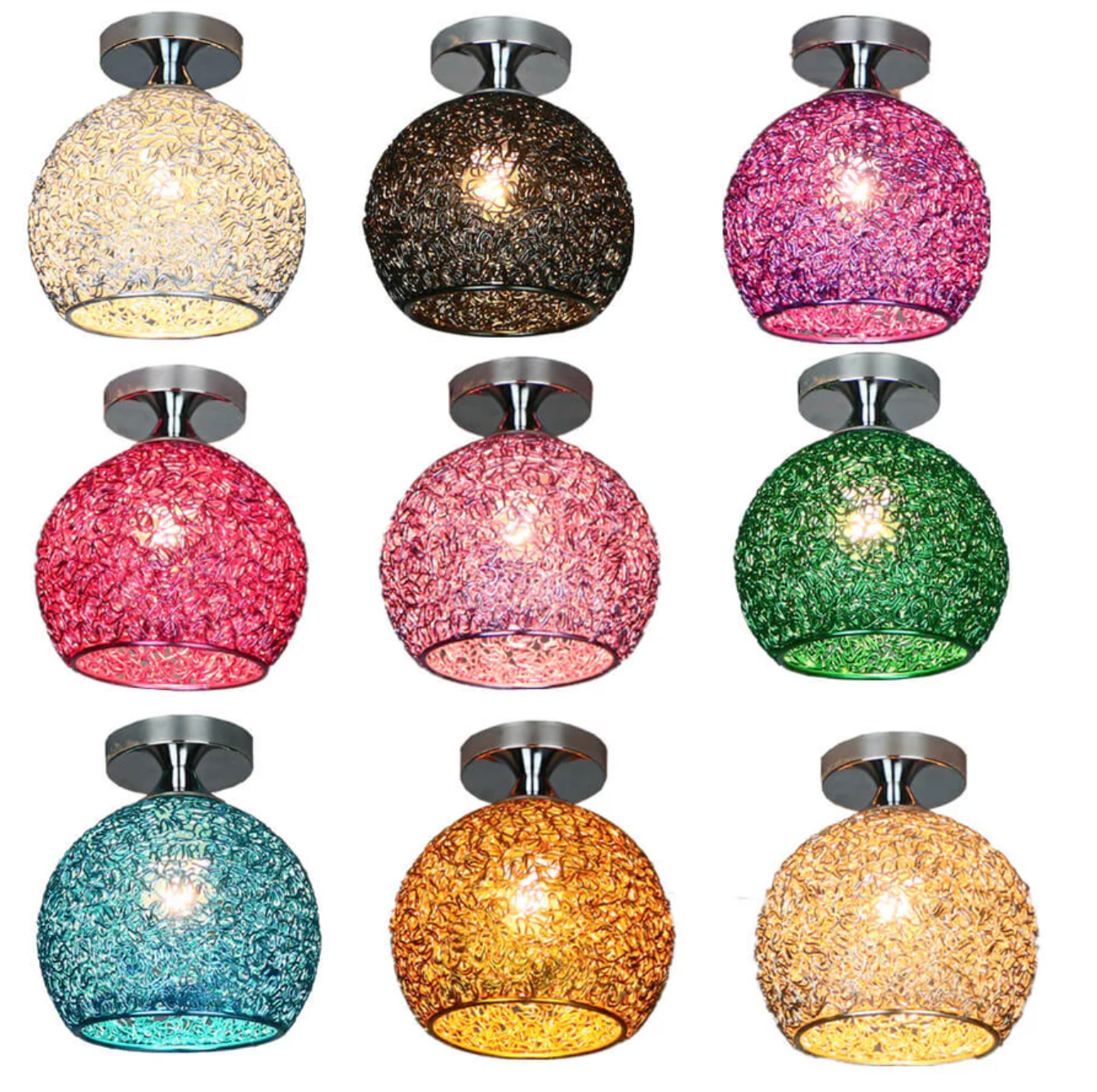 Meluné - Metal Globe Ceiling Light