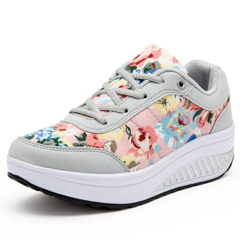 Luisa - Summer canvas shoes with floral pattern for women