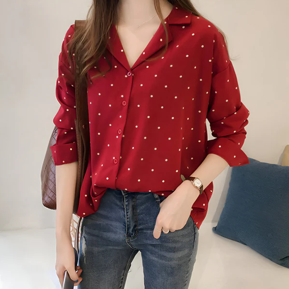 Laurie – Cheerful Polka Dot Blouse