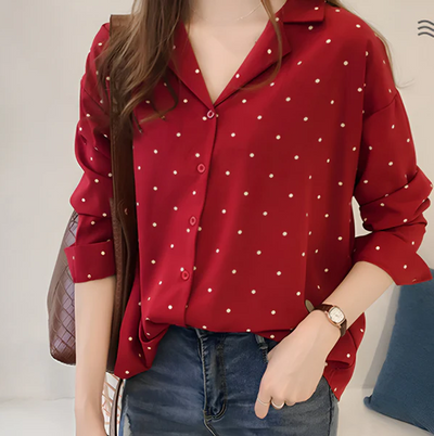 Laurie – Cheerful Polka Dot Blouse