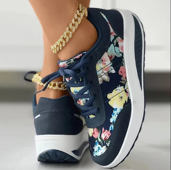 Luisa - Summer canvas shoes with floral pattern for women