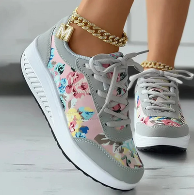 Luisa - Summer canvas shoes with floral pattern for women